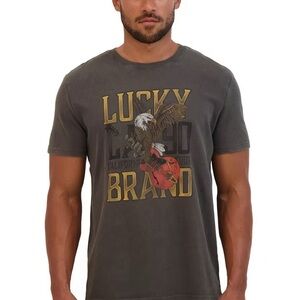 Lucky Brand Charcoal Graphic Tee with Eagle Design Men’s Small